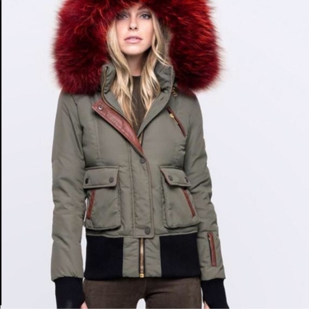 Nicole benisti fox fur with rabbit bomber down  jacket